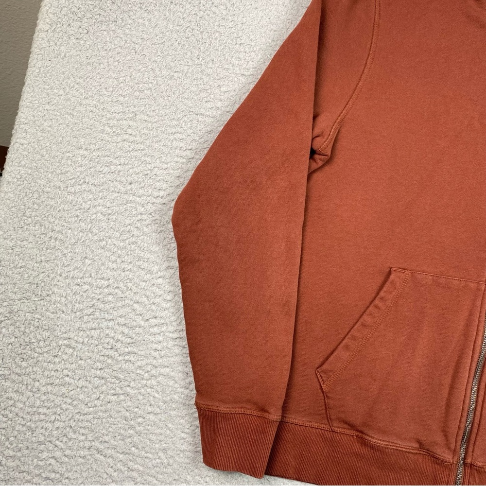 Pact Organic Cotton Hoodie Men's Size M Full Zip Sweatshirt Brick Color Medium * - Picture 12 of 15